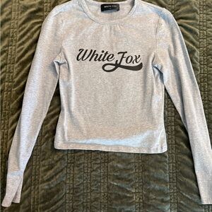 White Fox Gray Long Sleeve Top